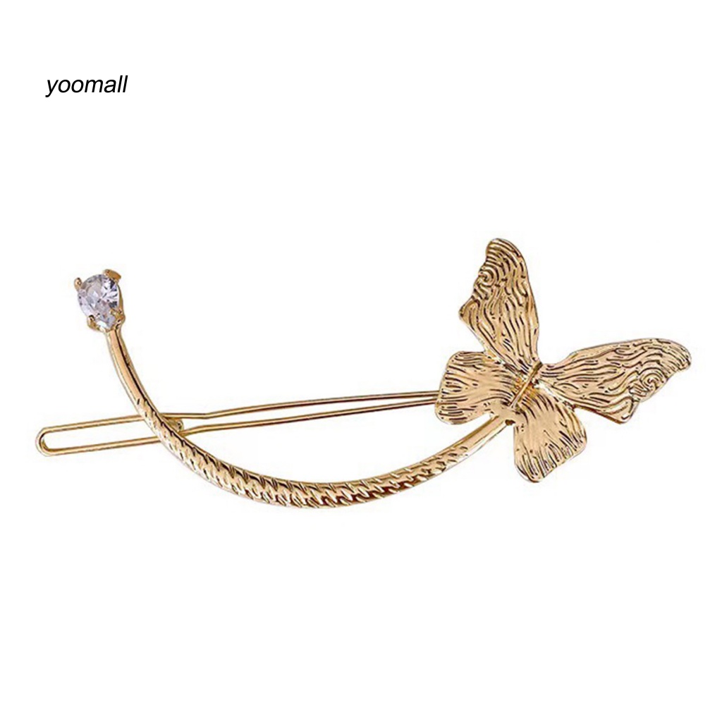 / Yo / Kẹp Tóc Hình Bướm Đính Đá Zircon Thanh Lịch Cho Nữ