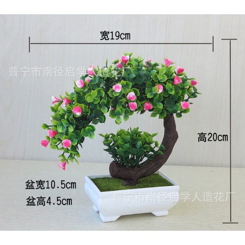 Chậu bonsai giả có hoa - phú quý cát tường