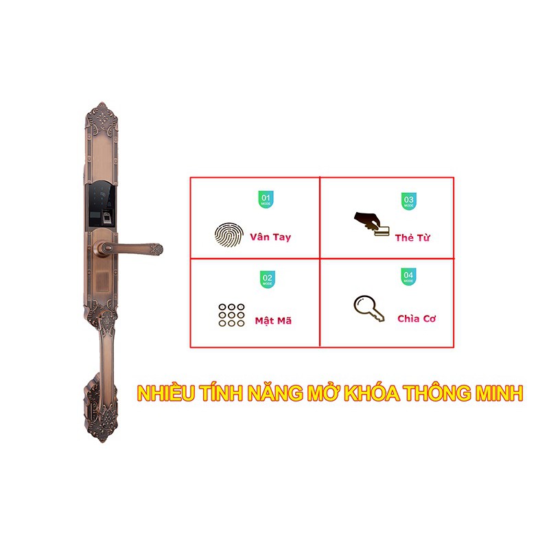 Khóa vân tay cổ điển khóa thông minh dành cho biệt thự theo phong cách Châu Âu
