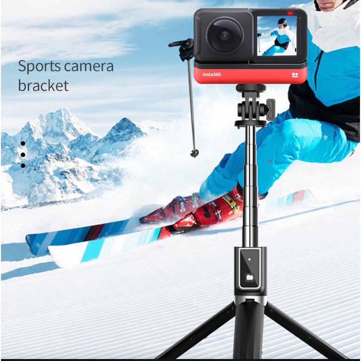 Gậy chụp ảnh tự sướng kết nối điều khiển Bluetooth P40S dài 1 mét hỗ trợ kẹp GOPRO Đèn Led ánh sáng giúp ảnh đẹp hơn