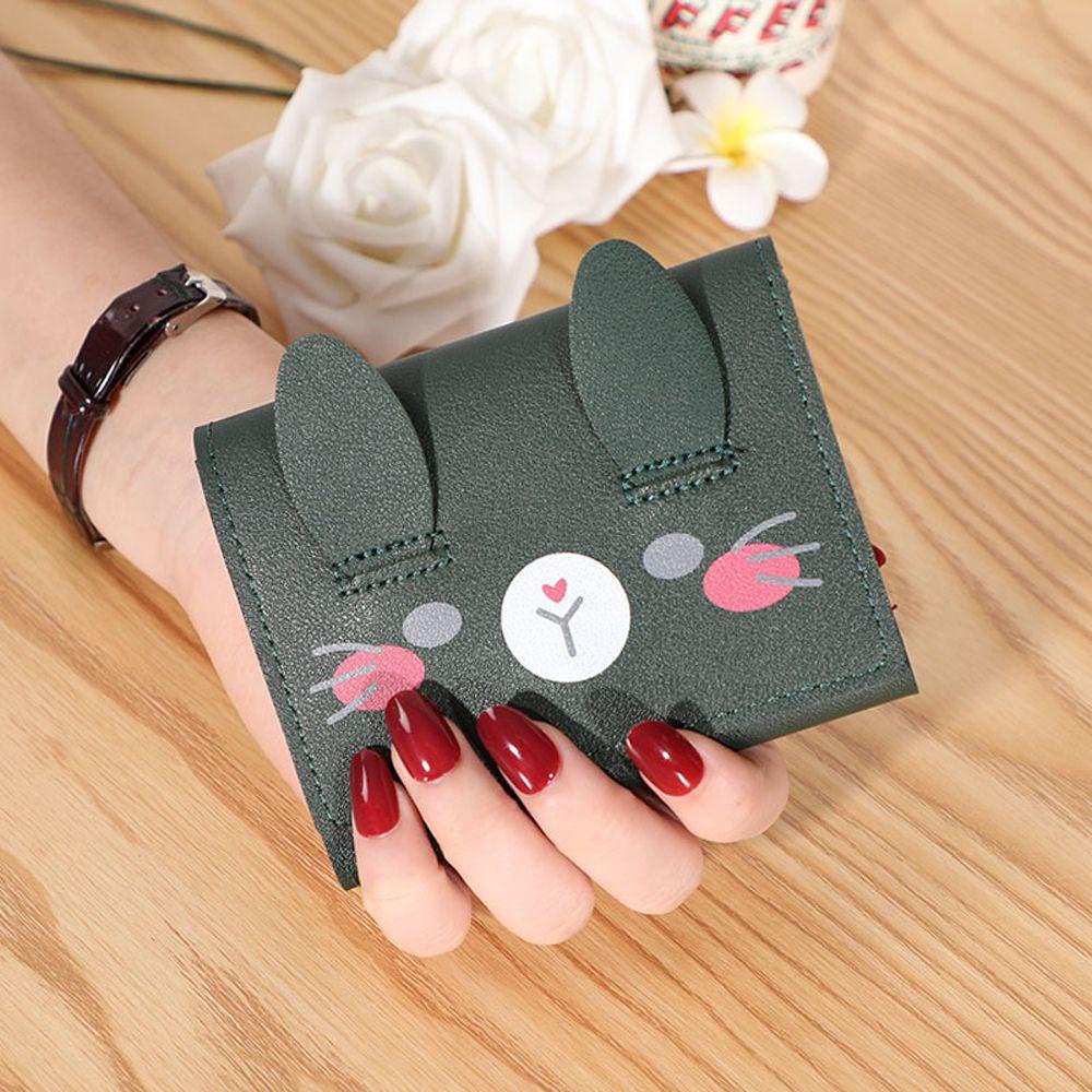 HARRIETT Ví Đựng Tiền Xu Màu Trơn Họa Tiết Mèo Dễ Thương Phong Cách Retro Giá Đỡ