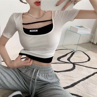 Áo thun croptop cổ thuyền