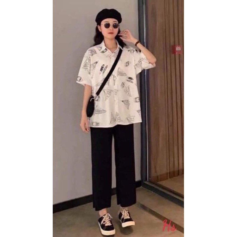 [ Mã WASTAPR giảm 10K đơn 50K] HSU1 Áo sơ mi chữ kí ngắn tay | BigBuy360 - bigbuy360.vn