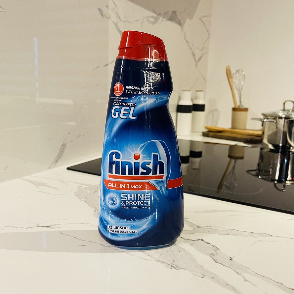 Nước rửa chén bát Finish All in 1 650ml cho máy, Gel rửa bát Finish - nhập khẩu Châu Âu, làm sạch vượt trội,thơm lâu