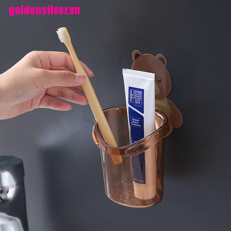 Giá Đỡ Bàn Chải Đánh Răng / Kem Đánh Răng Gắn Tường Nhà Tắm Tiện Lợi