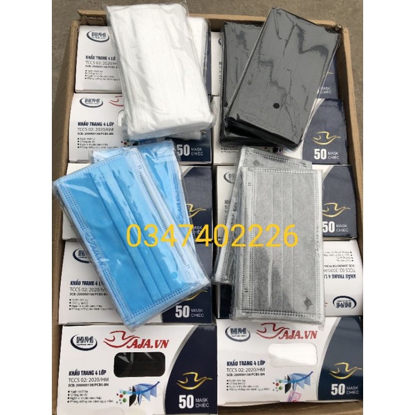 Khẩu trang y tế 04 lớp AjA kháng khuẩn và chống bụi mịn cao cấp