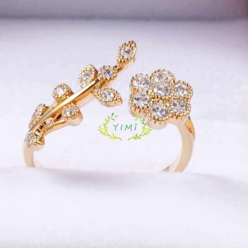 Women's Mini Ring Women's Jewelry Can Be Adjusted Gold-plated Flower Pattern for Gifts❤Yimi❤