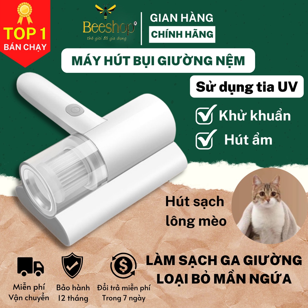 Máy hút bụi khử khuẩn giường nệm sofa không dây cao cấp loại bỏ vi khuẩn bằng tia UV cực kì hiệu quả. Bảo hành 2 năm