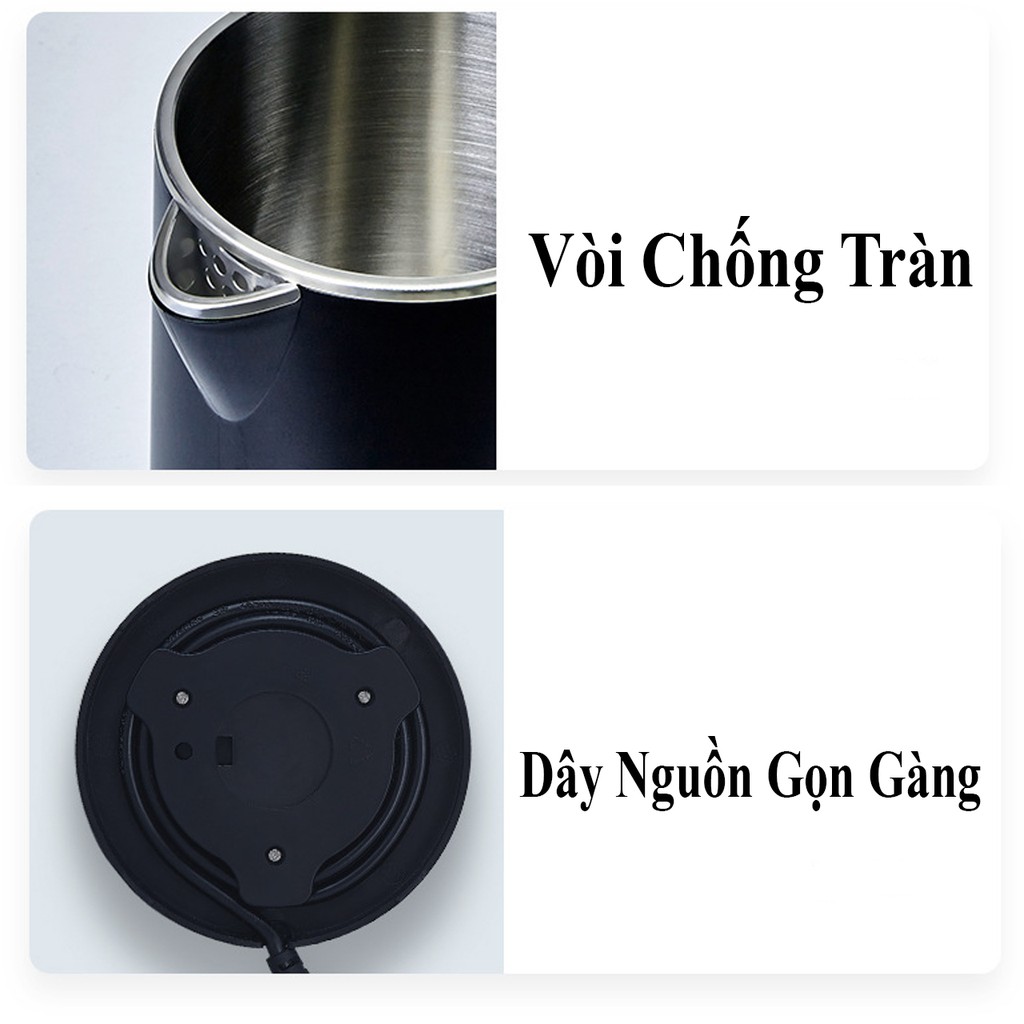 [SIÊU TỐC - SIÊU NHANH - SIÊU ÊM] Ấm Đun Nước Siêu Tốc, Bình Đun Nước Mini 0.8L, OLAYKS - YM1000-0801