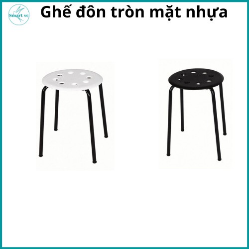 Ghế đôn tròn, ghê đôn mặt nhựa, ghế ngồi chân sắt sơn tĩnh điện cao cấp Song Long Kiểu dáng trang nhã, bắt mắt
