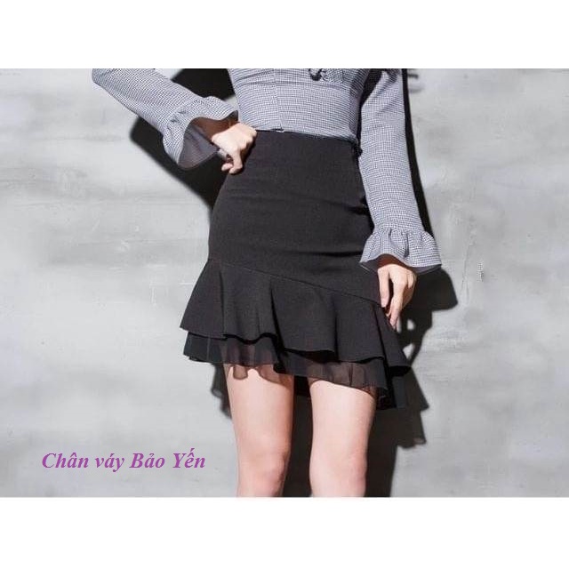 Chân váy 2 tầng đuôi cá lệch vạt( sẵn size) - M19