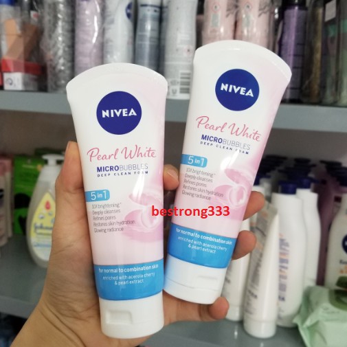 Sữa rửa mặt NIVEA Pearl White giúp trắng da ngọc trai 100g