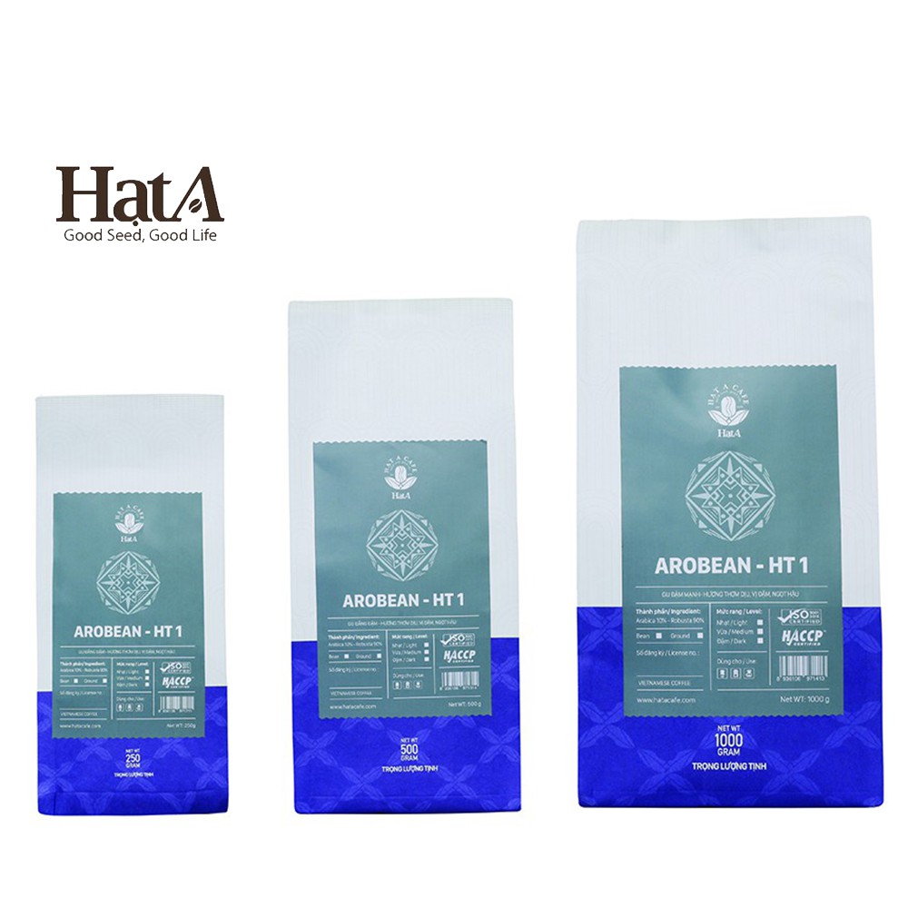 Cà phê pha máy Hạt A Cafe AROBEAN HT1 gu đắng đậm hương thơm dịu, vị đậm, ngọt hậu 250g/500g/1000g