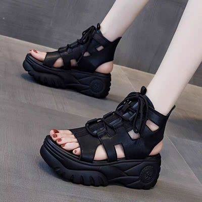 Giày Sandal Da Mềm Đế Xuồng Dày Dặn Chống Trượt Thoải Mái Thời Trang Xuân Hè