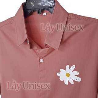 Sơ mi hoa cúc unisex in lụa