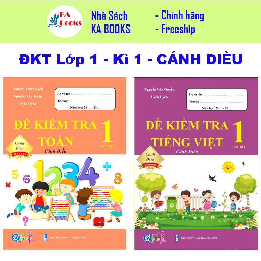 Sách - Combo Đề Kiểm Tra Toán - Tiếng Việt Lớp 1 - Học Kì 1 - Cánh Diều