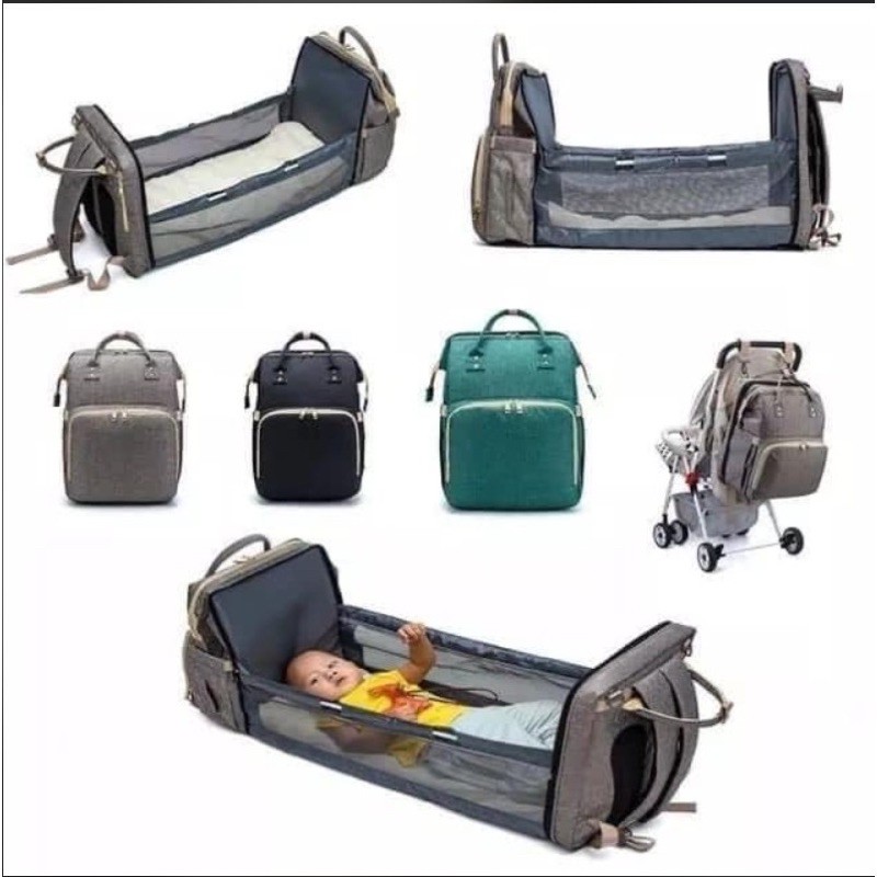 Balo bỉm sữa đa năng kèm giường nôi nằm di dộng kiểu dáng Hàn Quốc cho bé , túi đựng bỉm sữa giữ nhiệt cho mẹ và bé