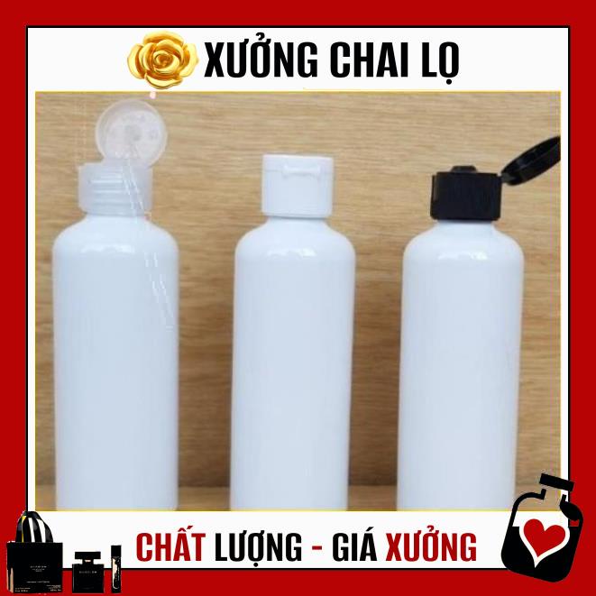 Chai Chiết Mĩ Phẩm ❤ TOP GIÁ RẺ ❤ Chai nhựa pet nắp bật trắng sữa 30ml,50ml,100ml đựng mỹ phẩm , , phụ kiện du lịch