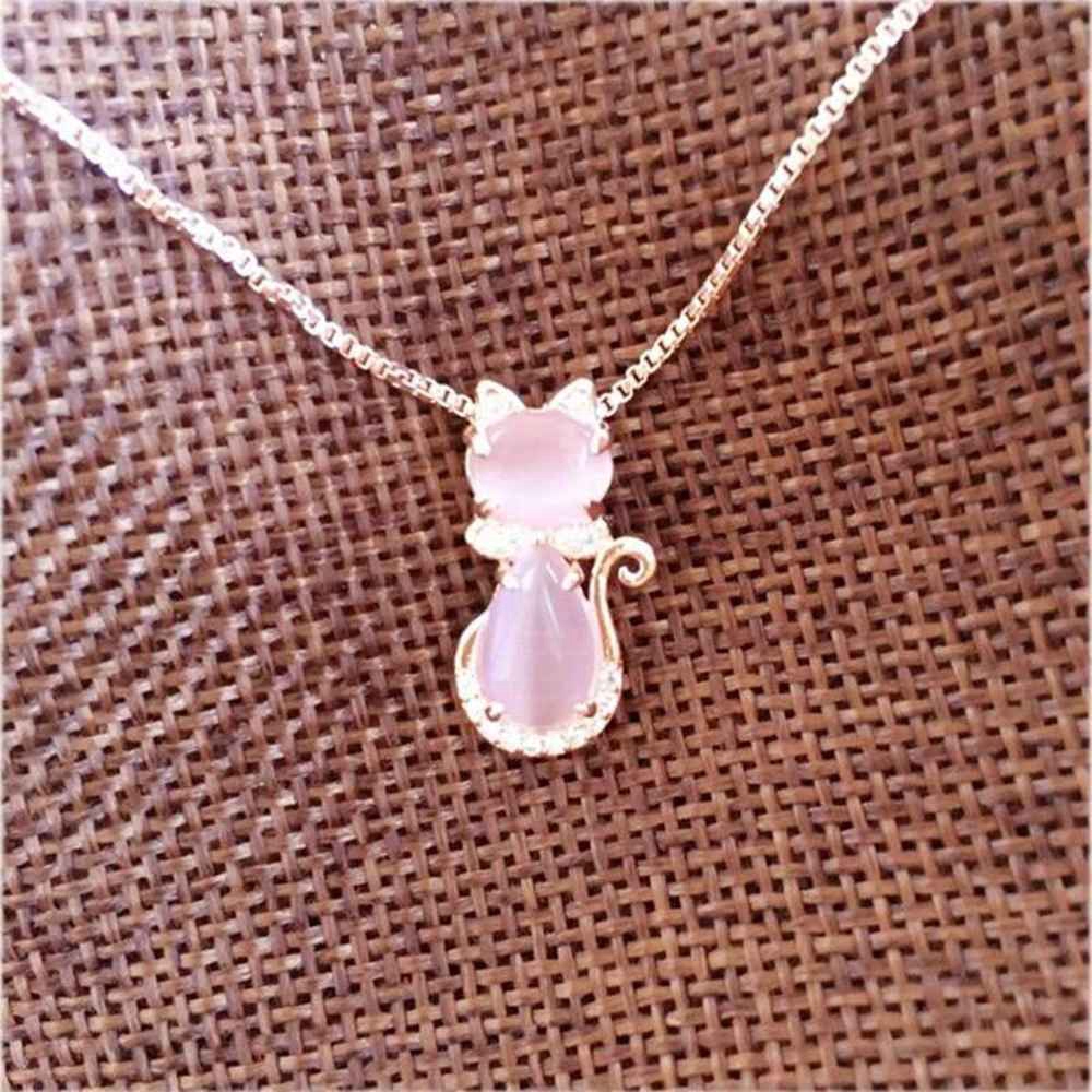 Dây chuyền mặt mèo may mắn đính đá dễ thương cho nữ