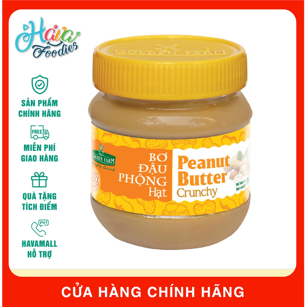 Bơ Đậu Phộng Hạt Golden Farm - Peanut Butter Crunchy