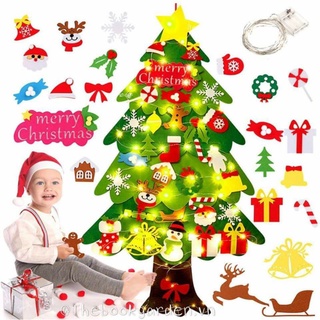 Cây thông noel vải dạ phiên bản mới với 34 chi tiết - tặng kèm đèn led