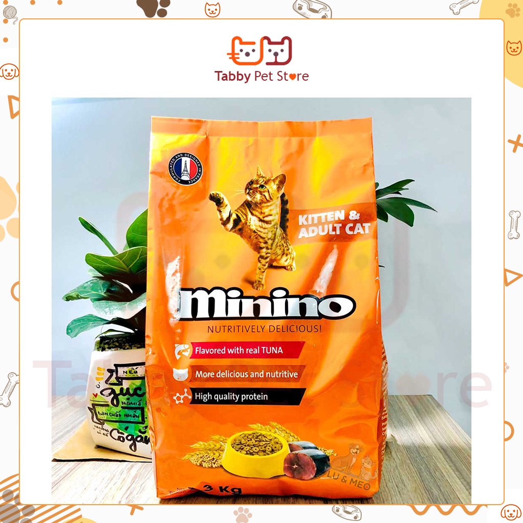 Hạt MININO 1,3kg 350g YUM cho mèo thức ăn mèo con, trưởng thành chính hãng Tabby Pet Store