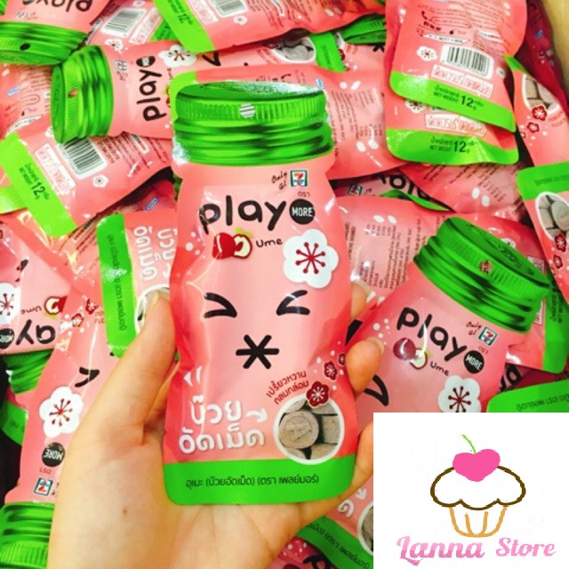 Kẹo Play more gói 12G vị dưa hấu/táo/xí muội/xoài/chanh muối/nho/siêu mát lạnh - Thái Lan