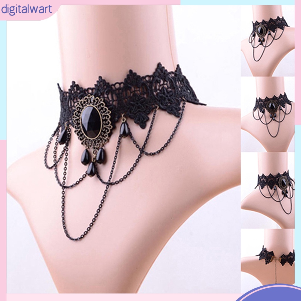 Vòng cổ choker đính đá phong cách thời trang cổ điển cho nữ