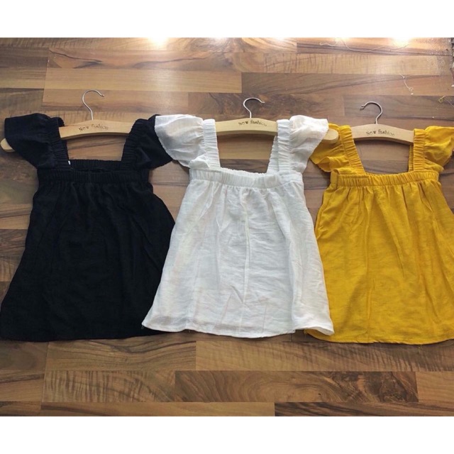 Áo 2 dây bánh bèo 2 mầu ( ảnh thật)