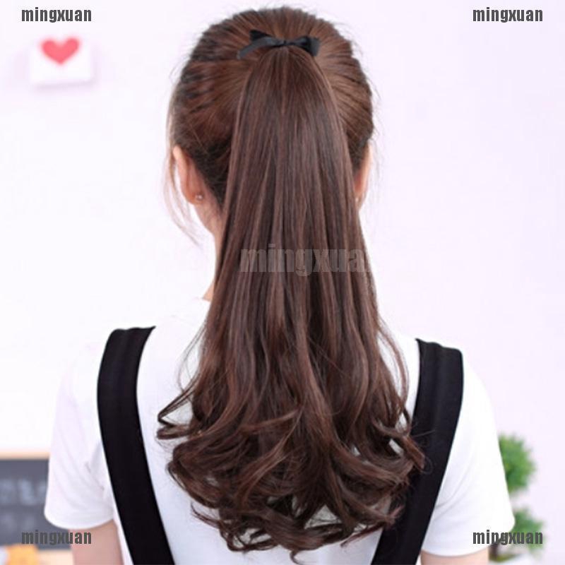 ★BÁN CHẠY ★Wig Extension Ponytail Ribbon-Type Grafting Lifelike Curly Straight Wavy Hair