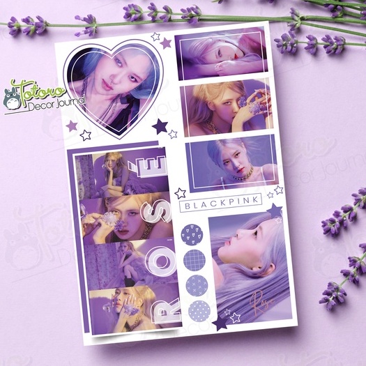 Sticker Rosé Blackpink khổ a6  hoặc a5  chưa cắt