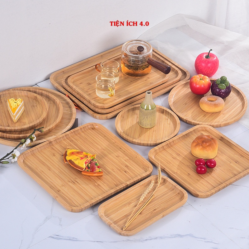 Khay Gỗ, Đĩa Gỗ Đựng Đồ Ăn, Chụp Ảnh Decor, Phụ Kiện Cafe, Đựng Hoa Quả, Hướng Dương Phong Cách Nhật Bản