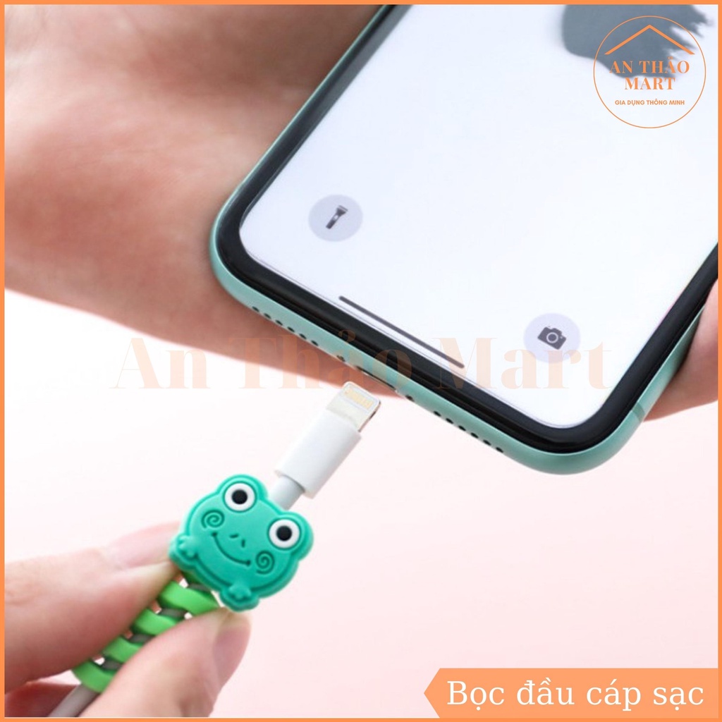 Bọc Đầu Cáp Sạc Dây Xoắn Cao Su, Bảo Vệ Dây Sạc Tai Nghe Bền Đẹp Hình Cute