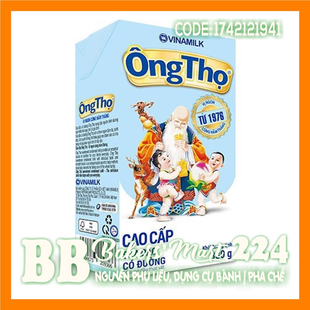 💥 RẺ VÔ ĐỊCH 💥 380gr - Sữa ĐẶC có đường ÔNG THỌ trắng nhãn XANH - Hộp giấy 380gr