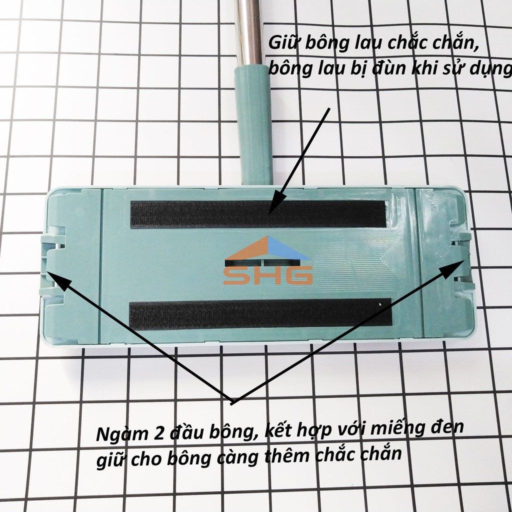 BỘ LAU NHÀ THÔNG MINH TỰ VẮT XOAY 360 ĐỘ SỌC DỌC CAO CẤP, CÂY LAU NHÀ INOX, TẶNG KÈM 2 BÔNG LAU