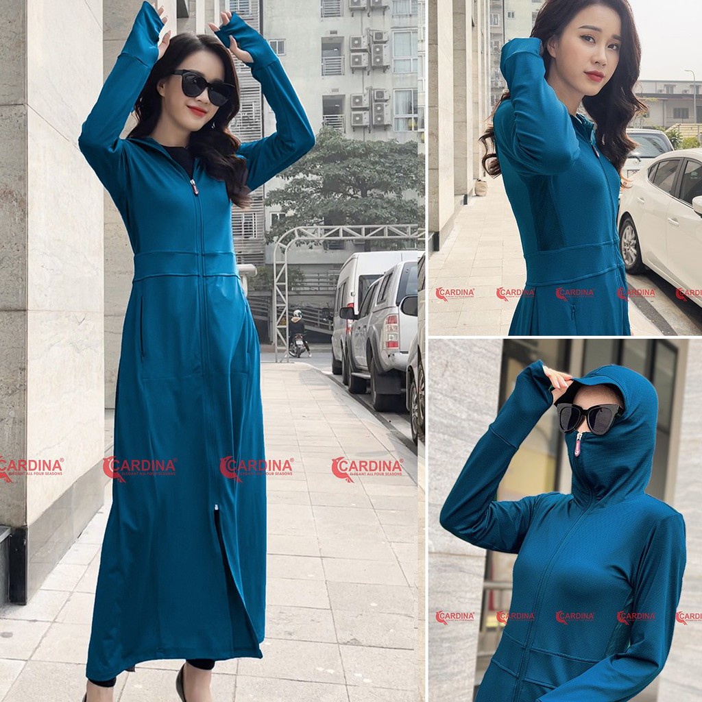 Áo Chống Nắng Nữ 𝐂𝐀𝐑𝐃𝐈𝐍𝐀 2 Lớp Dáng Dài Liền Thân, Chất Thun Lạnh Cao Cấp | BigBuy360 - bigbuy360.vn
