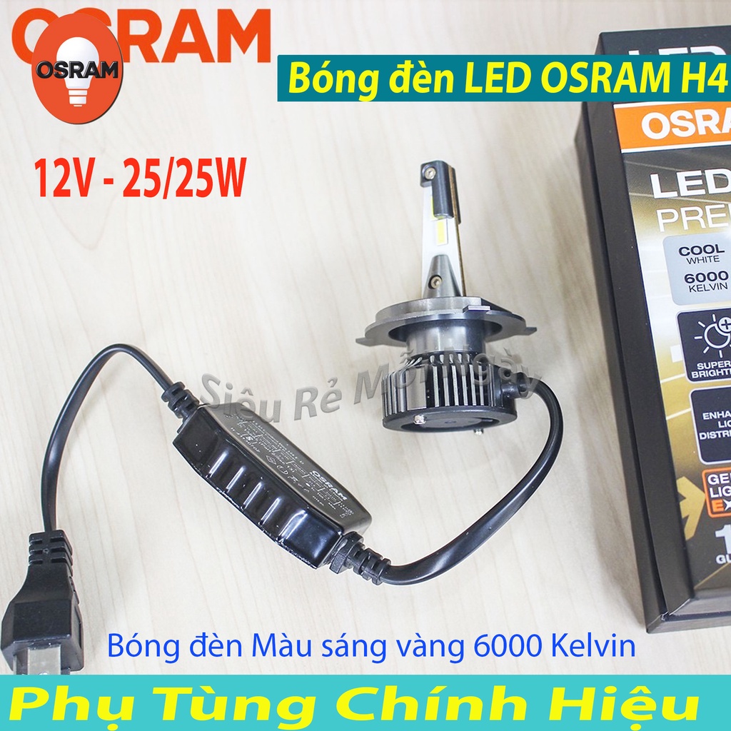 BÓNG ĐÈN LED OSRAM H4 PREMIUM XE SH, EXCITER, MÔ TÔ, Ô TÔ SIÊU SÁNG TRẮNG