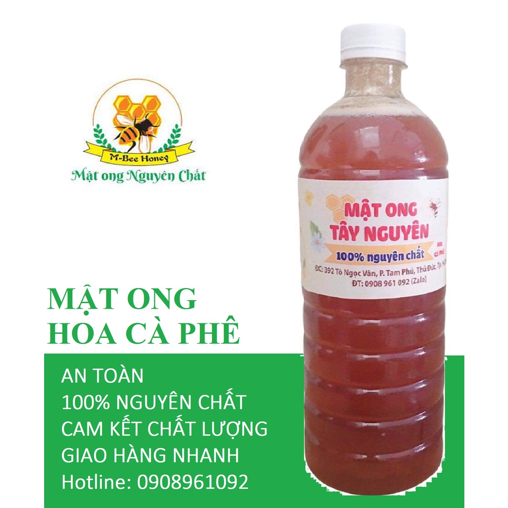 Mật ong hoa cà phê Daklak chai 1lít xịn nguyên chất