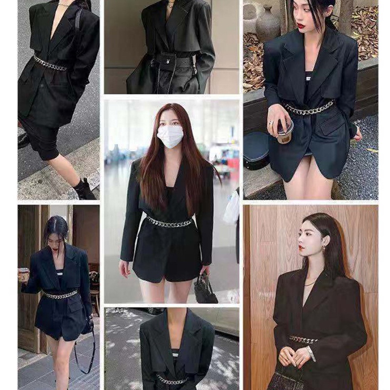 Thắt lưng kiểu chuỗi xích có thể tháo rời phong cách cổ điển thời trang cá tính cho nữ