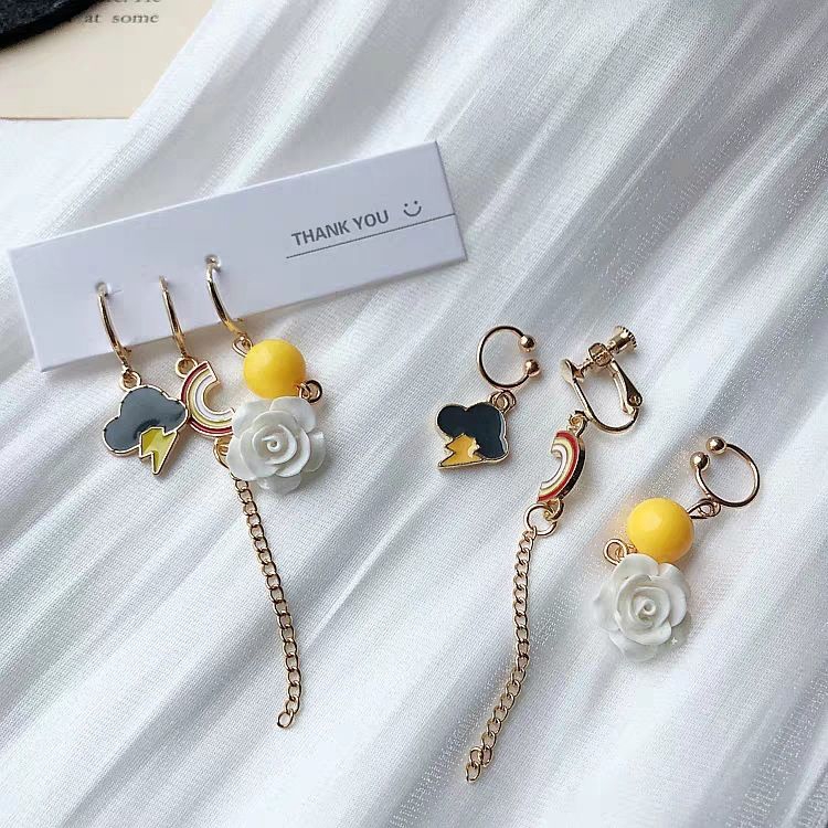 Set Khuyên Tai 22369 Kiểu Dáng Hoạt Hình Dễ Thương Xinh Xắn