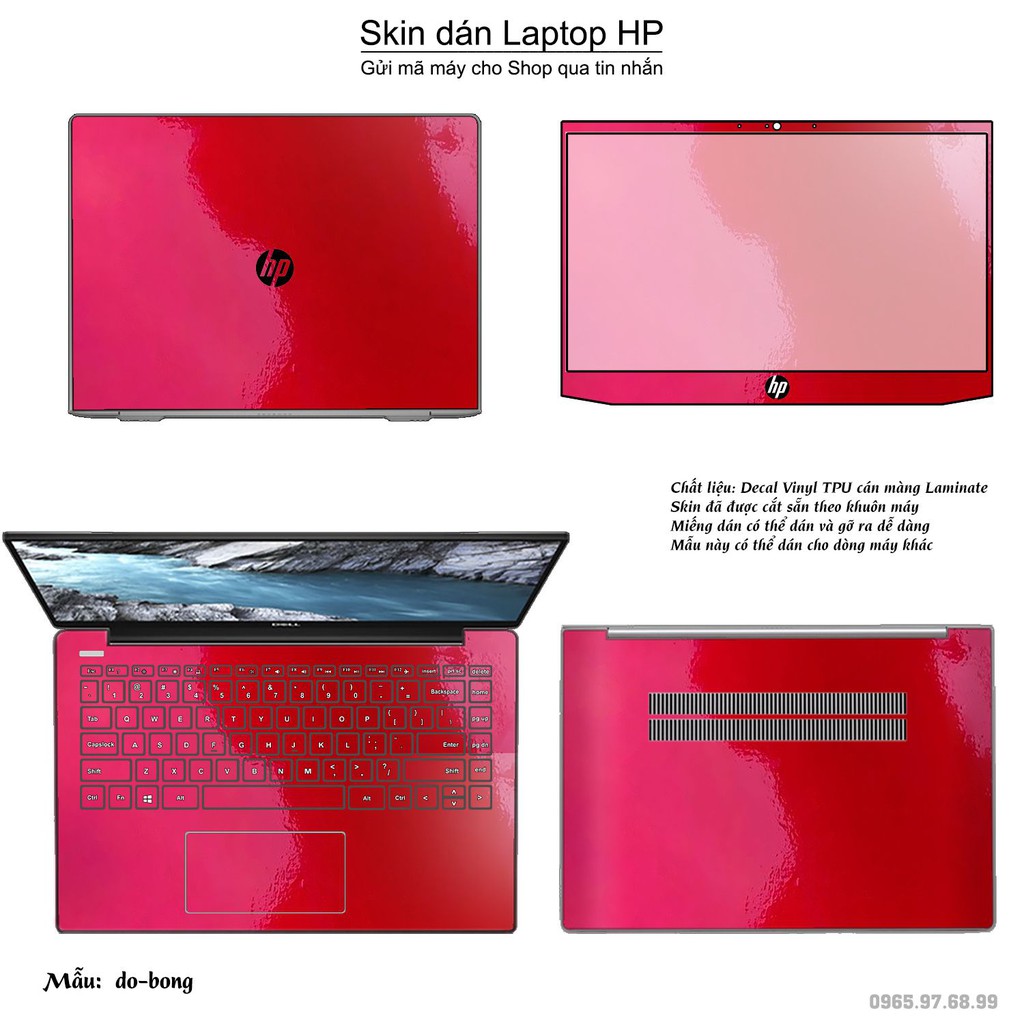 Skin dán Laptop HP màu đỏ bóng (inbox mã máy cho Shop)
