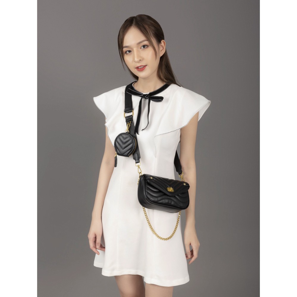Túi Xách Nữ Trần Chỉ Nắp V HAPAS - TSN20371 -