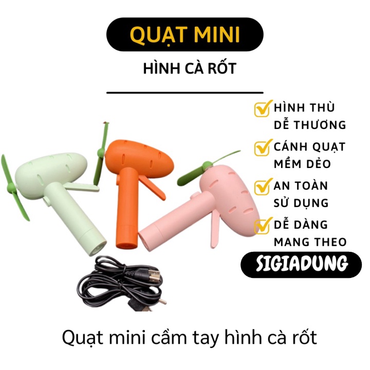 GIÁ SỈ Quạt mini cầm tay hình cà rốt dễ thương và an toàn 7050