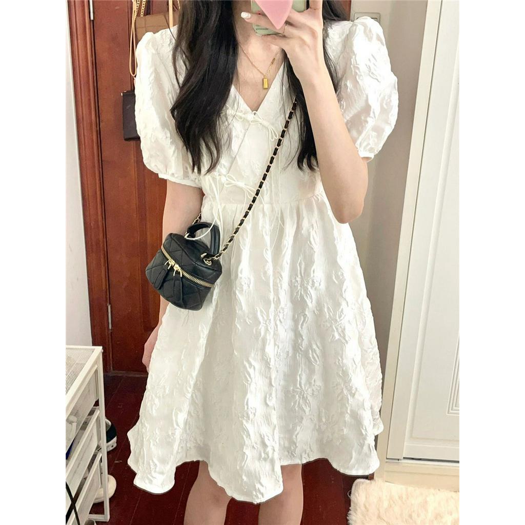 Đầm Tay Ngắn Dáng Ôm Màu Sắc Đơn Giản 61913