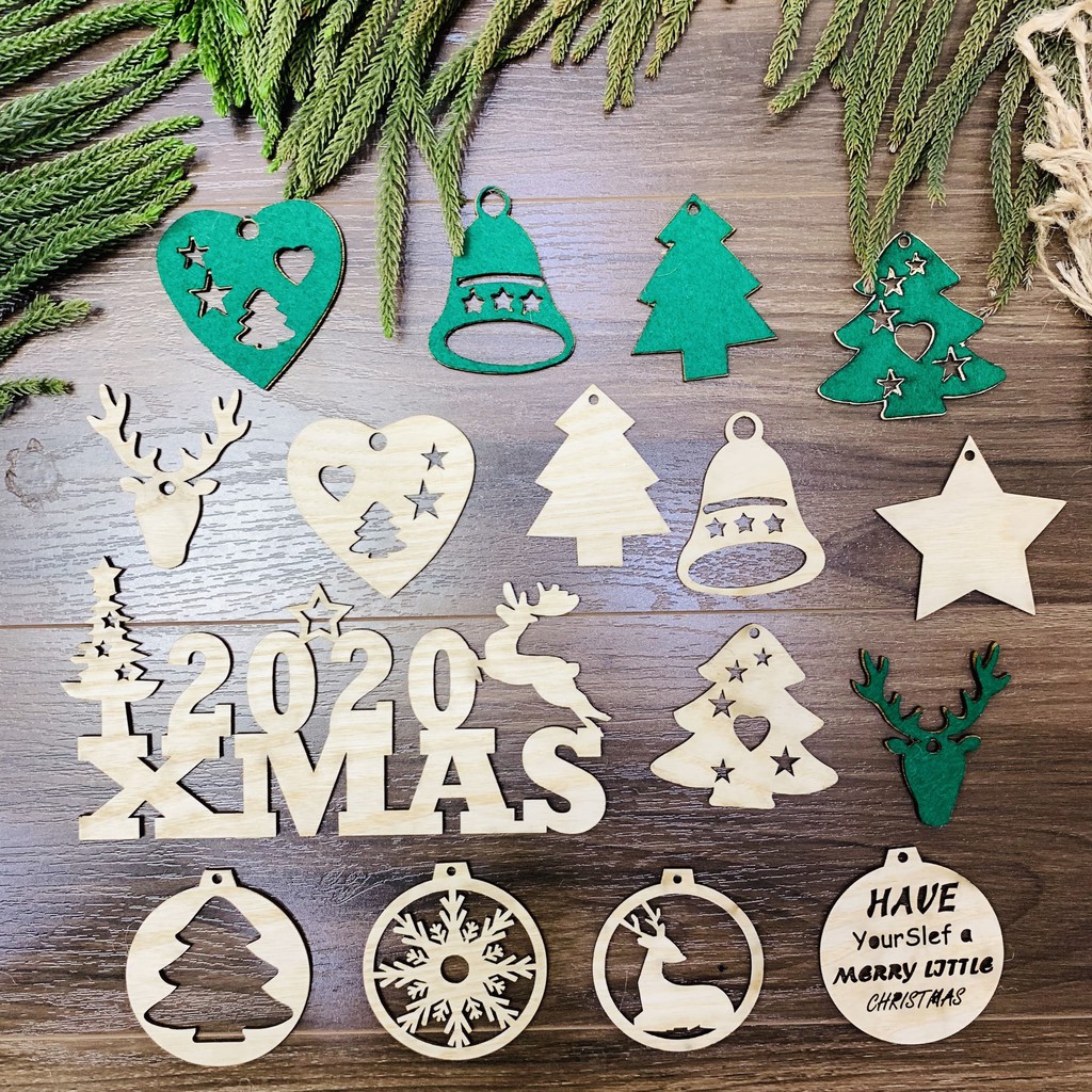 Trọn Bộ Đồ Trang Trí Noel, Phụ Kiện Trang Trí Nhà Cửa Văn Phòng Benrikids Bằng Gỗ An Toàn