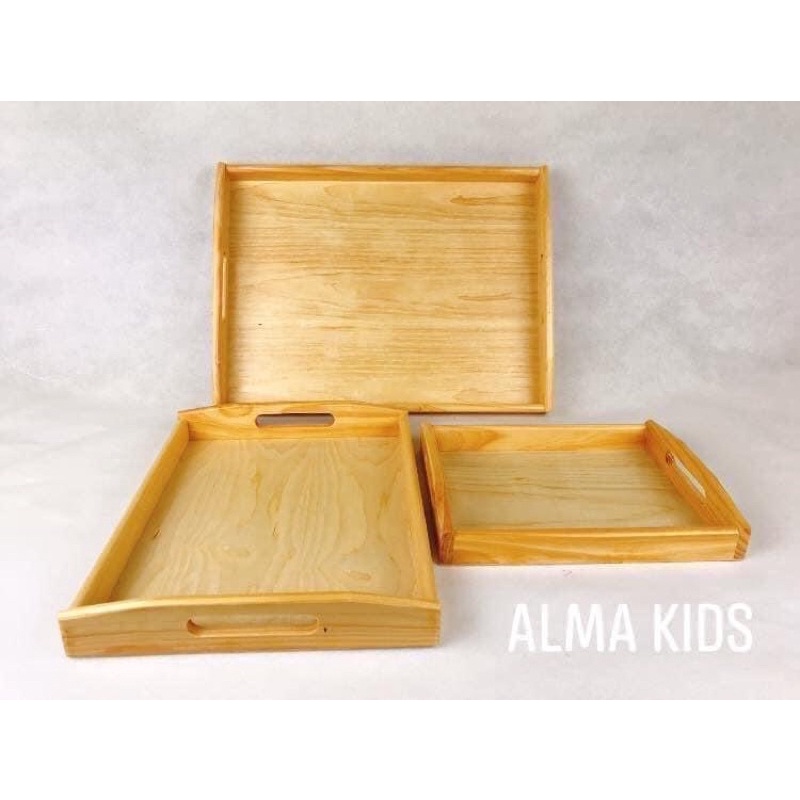 Khay Gỗ Montessori - Khay Đựng Đồ - Thực Hành Cuộc Sống