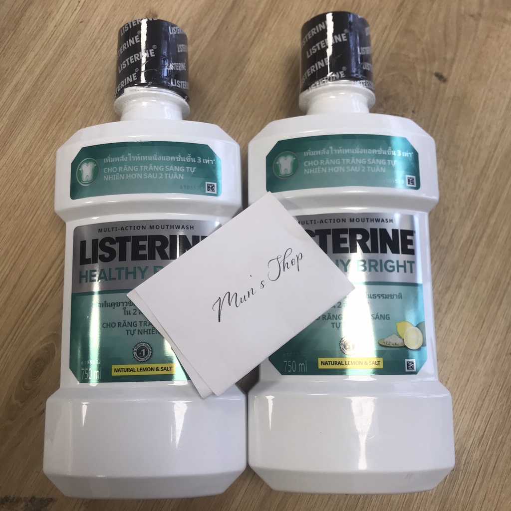 Nước xúc miệng LISTERINE Healthy Bright  250ml -750ml - nước súc miệng chanh muối