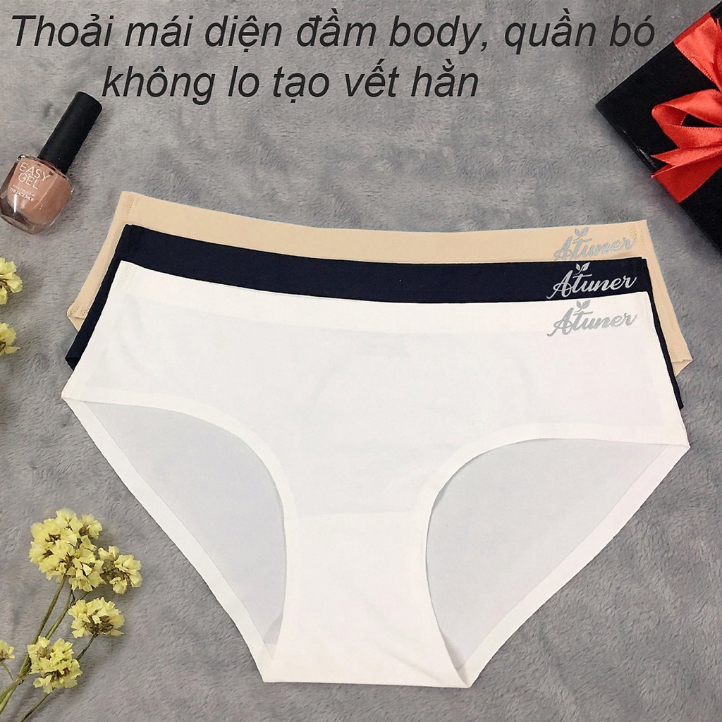 Combo 3 chiếc quần lót nữ không đường may thời trang ATUNER QL002, mềm mịn, thoáng mát, Freesize (vòng mông 88-98cm)