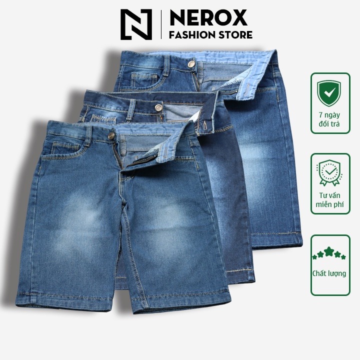 Combo 3 quần short jean nam thời trang NEROX | quần ngắn nam – NER - QSJ - CB3 - 175