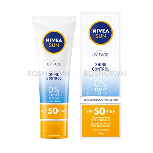 Kem Chống Nắng Nivea Sun UV Face Shine Control SPF50 High 50ml